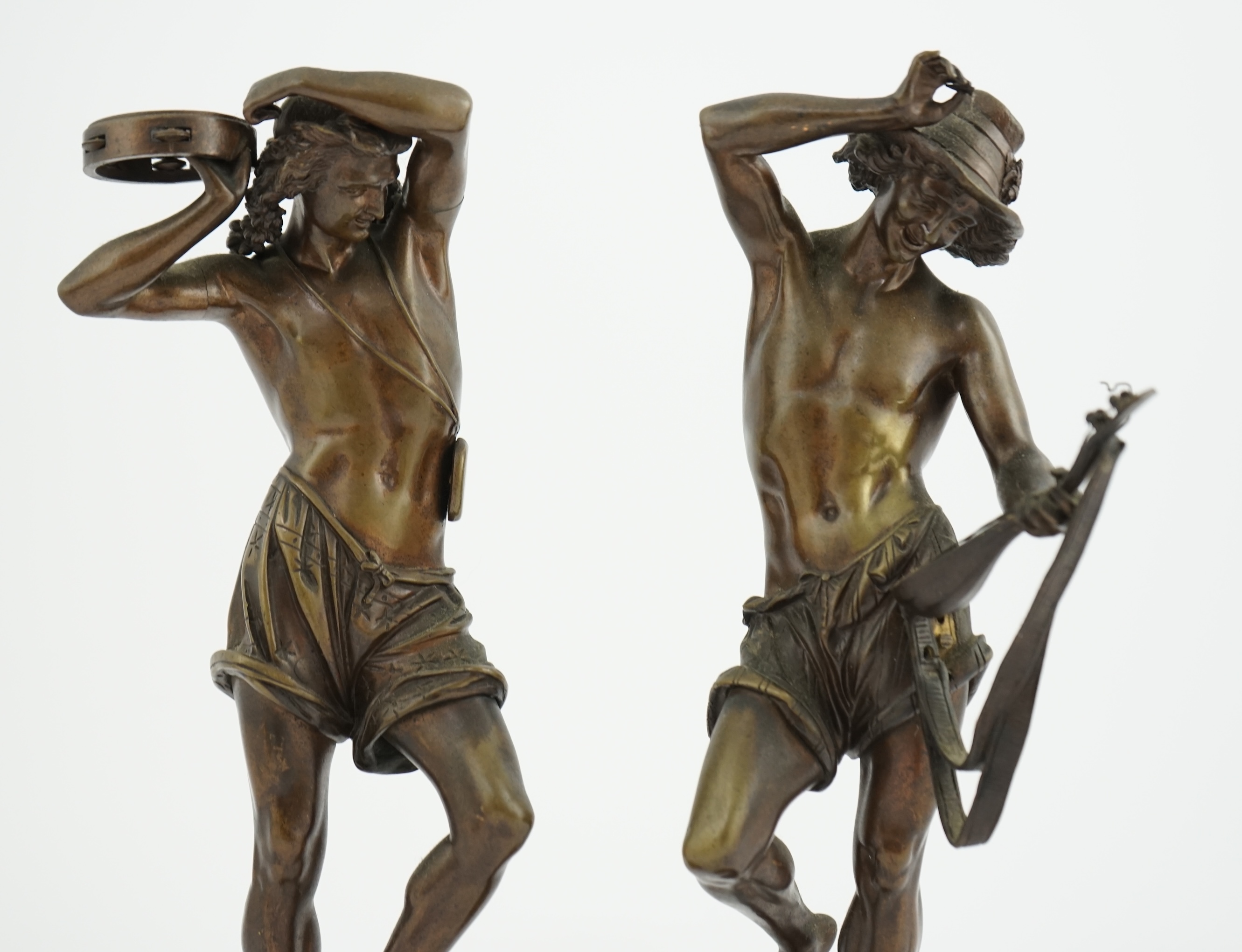 Albert Carrier Belleuse (French, 1824-1887). A pair of bronze figures, 'Danseurs Napolitains'